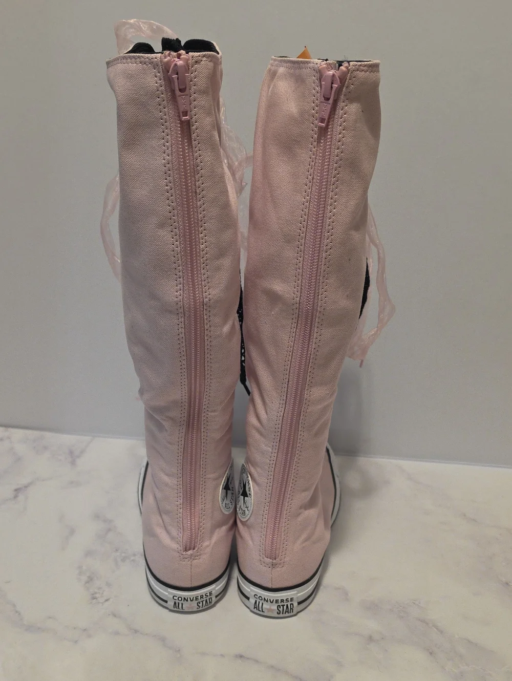 Converse All Star Light Pink Knee-High Lace-Up Canvas Sneakers Brand New No Tag